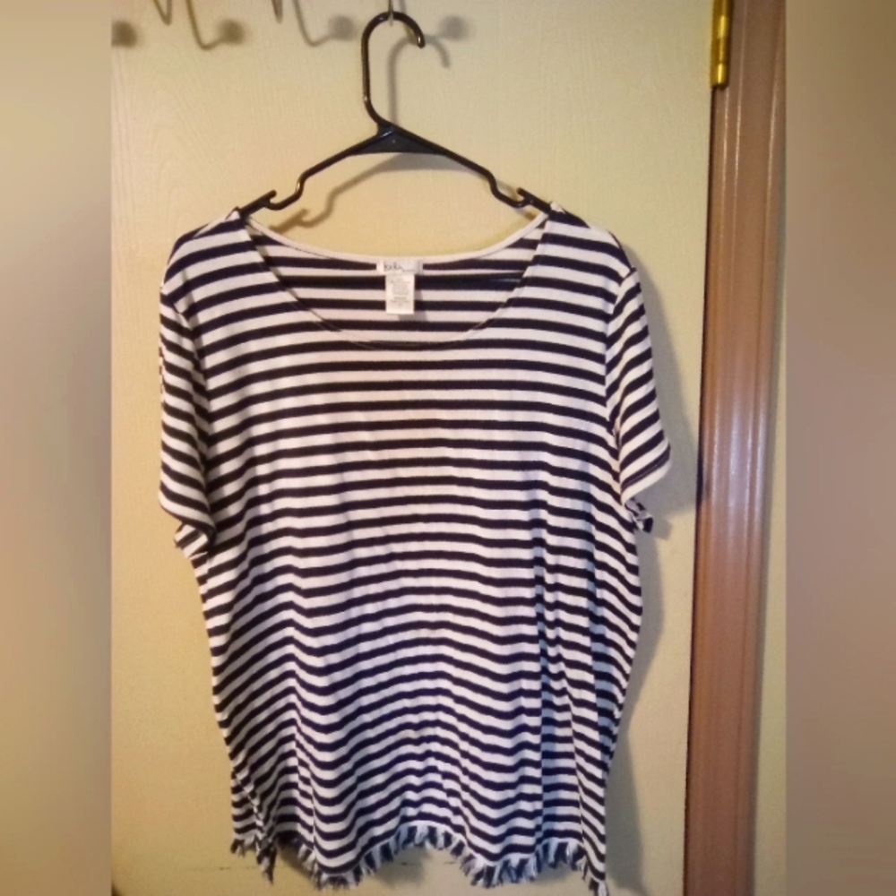 Black and white striped top